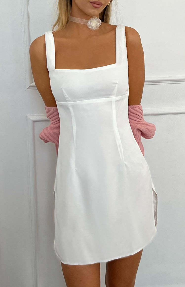 Londyn White Mini Dress-Vavasi.All Rights Reserved.