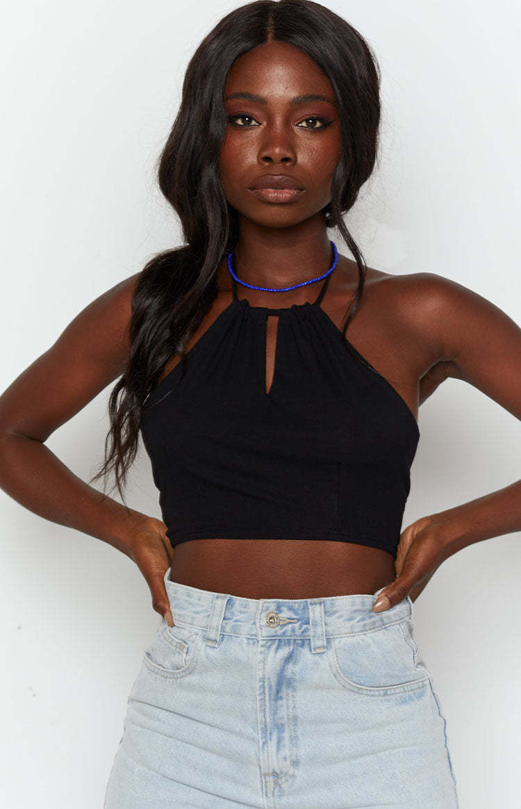 Long Island Crop Top Black-Vavasi.All Rights Reserved.