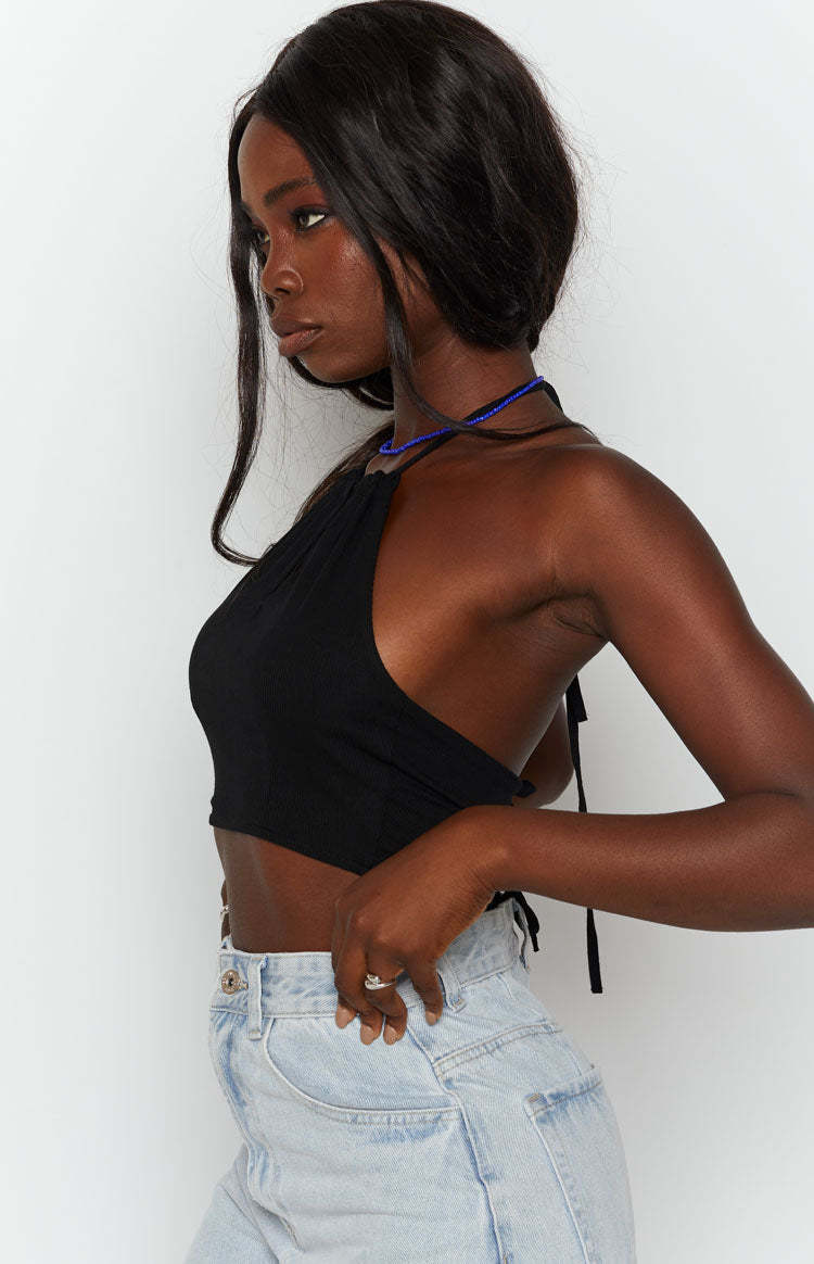 Long Island Crop Top Black-Vavasi.All Rights Reserved.