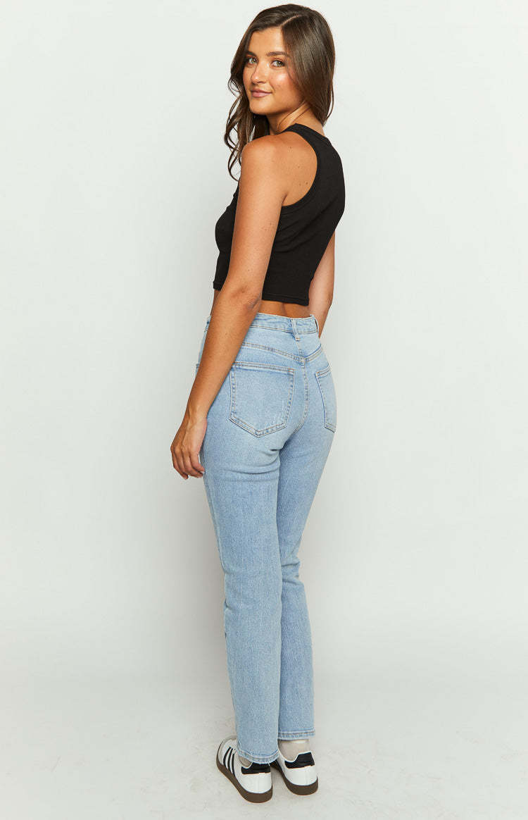 Loui Mid Wash Straight Leg Denim Jeans-Vavasi.All Rights Reserved.