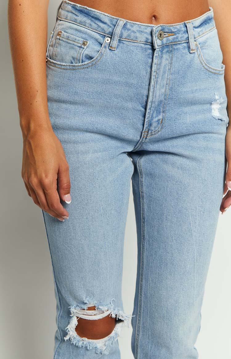 Loui Mid Wash Straight Leg Denim Jeans-Vavasi.All Rights Reserved.