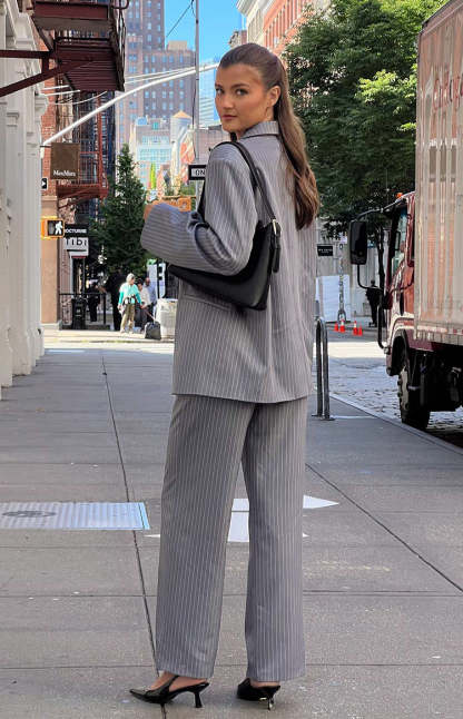 Louis Grey Striped Pants-Vavasi.All Rights Reserved.