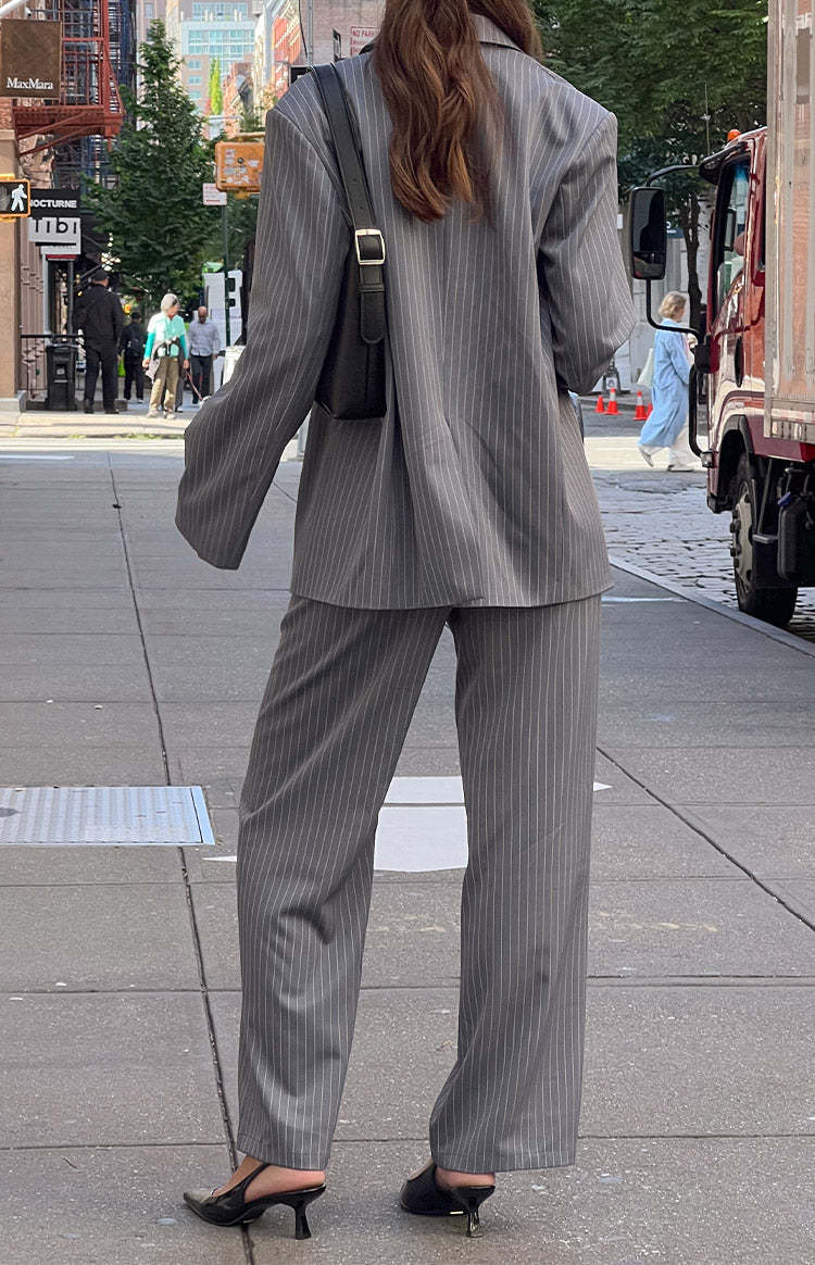 Louis Grey Striped Pants-Vavasi.All Rights Reserved.
