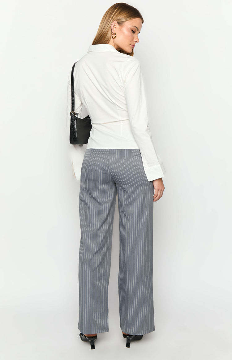 Louis Grey Striped Pants-Vavasi.All Rights Reserved.