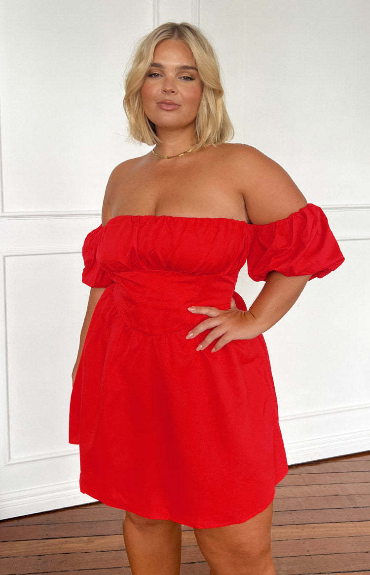 Love Lost Off The Shoulder Red Mini Dress-Vavasi.All Rights Reserved.