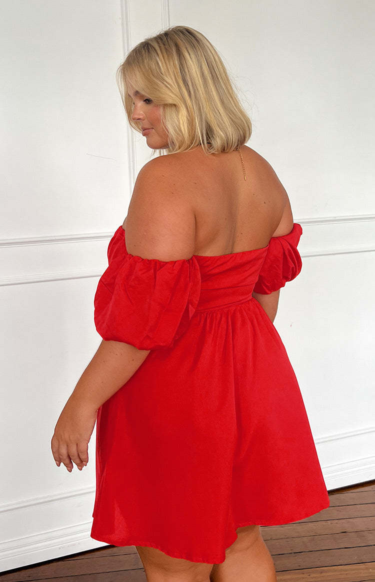 Love Lost Off The Shoulder Red Mini Dress-Vavasi.All Rights Reserved.