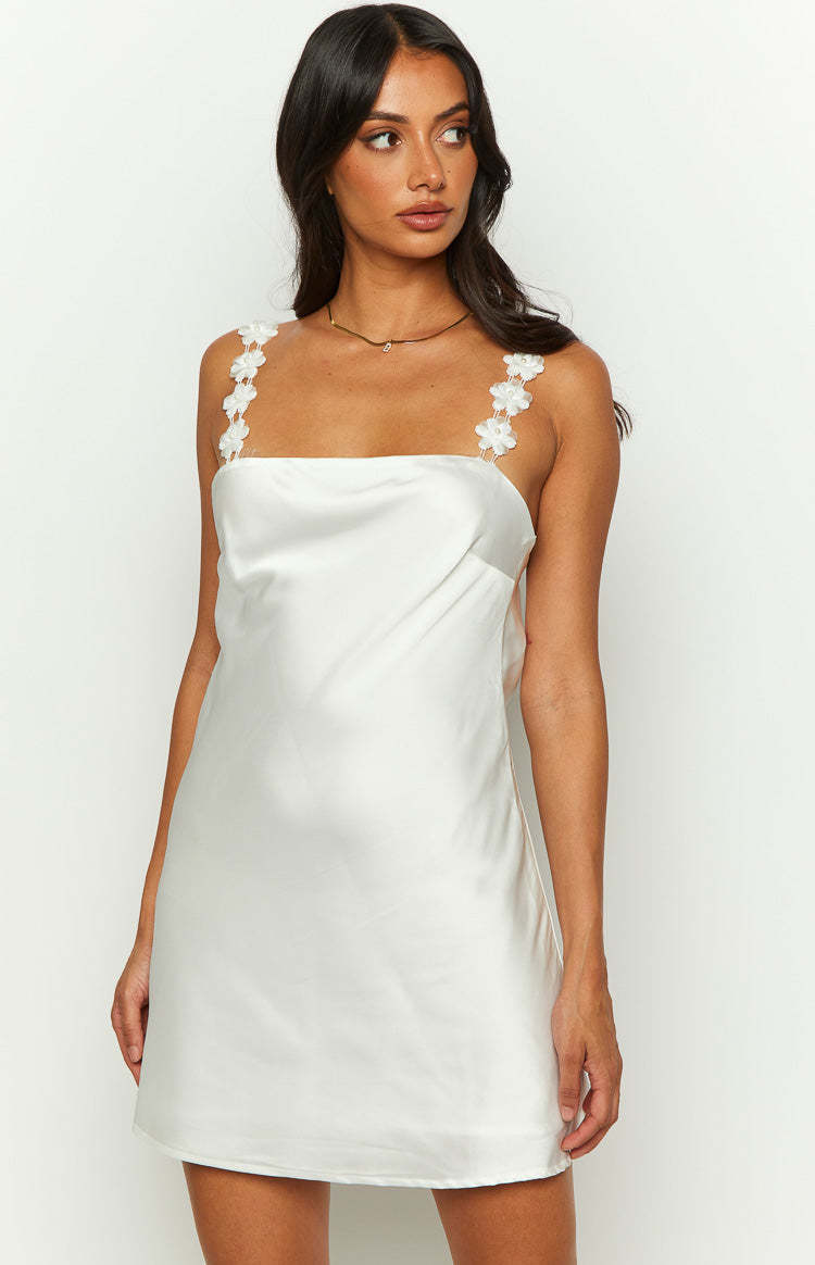Love Bug White Mini Dress-Vavasi.All Rights Reserved.