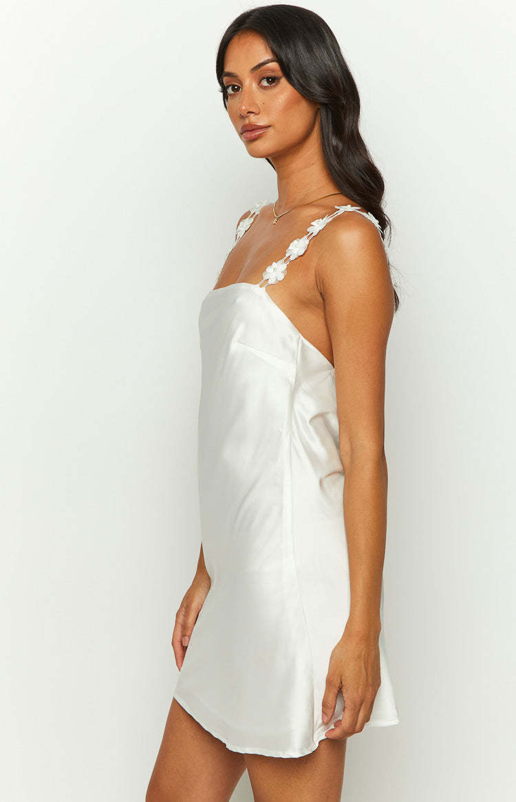 Love Bug White Mini Dress-Vavasi.All Rights Reserved.