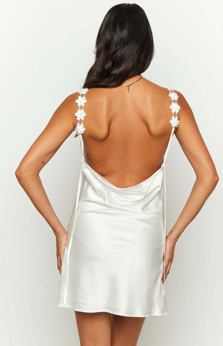 Love Bug White Mini Dress-Vavasi.All Rights Reserved.