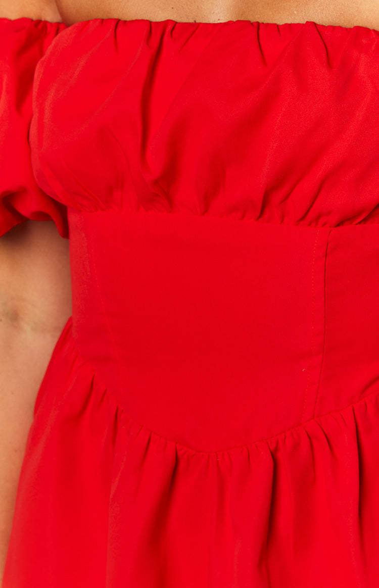 Love Lost Off The Shoulder Red Mini Dress-Vavasi.All Rights Reserved.
