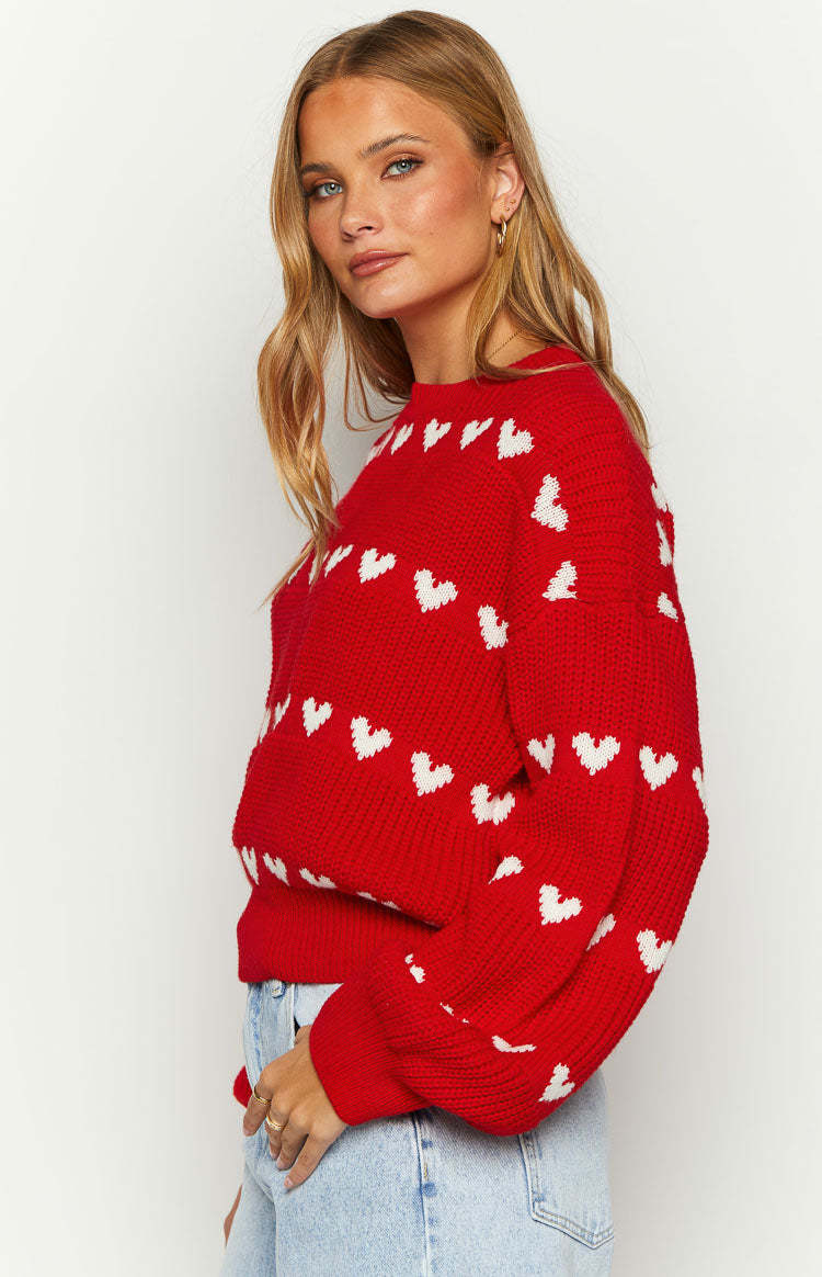 Lovey White Heart Stripe Jumper-Vavasi.All Rights Reserved.