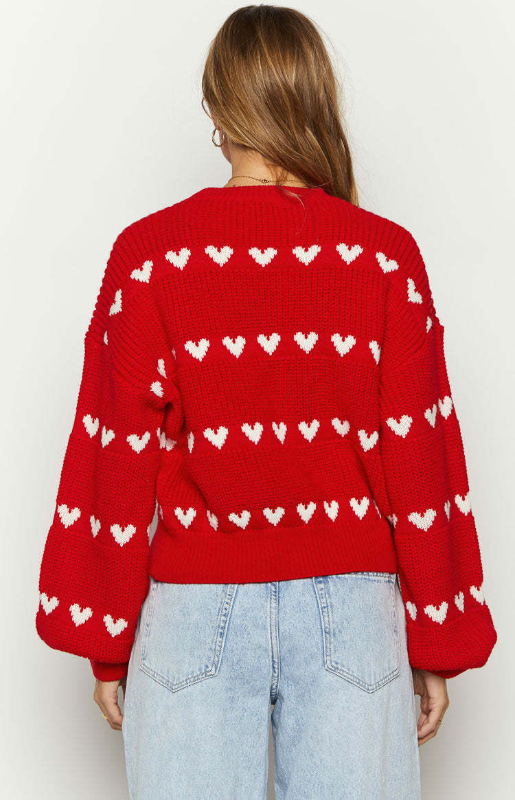 Lovey White Heart Stripe Jumper-Vavasi.All Rights Reserved.
