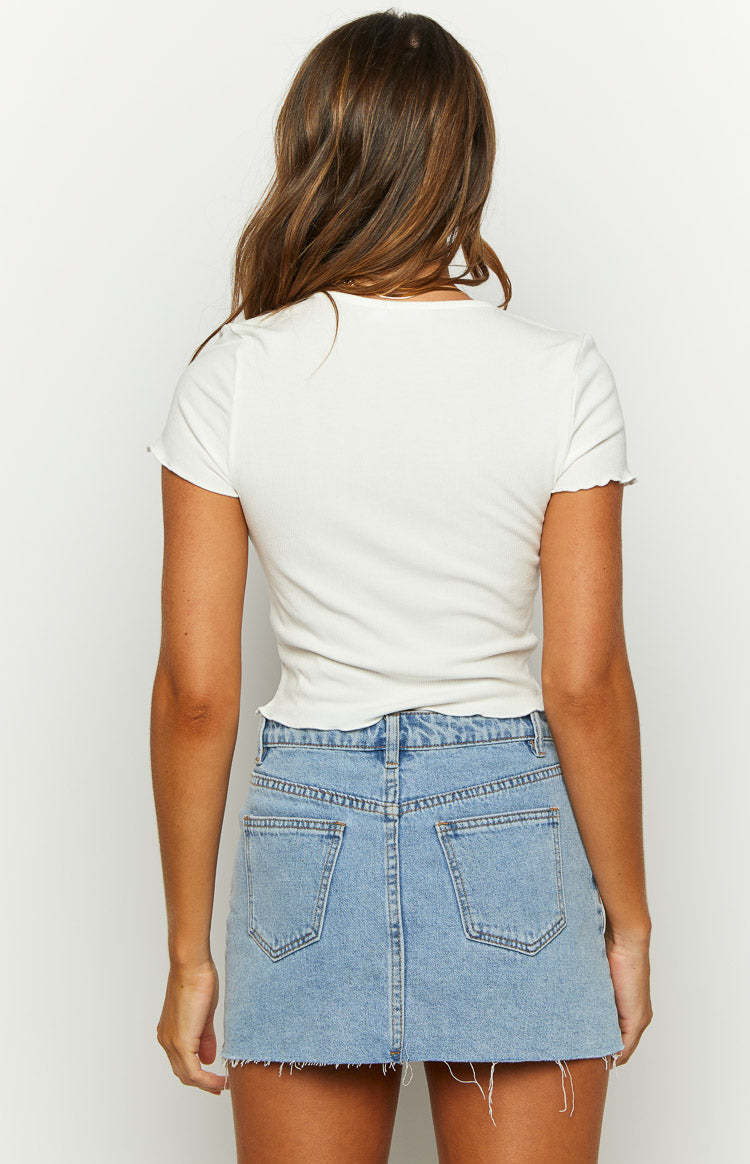 Lucille White Short Sleeve Tie Top-Vavasi.All Rights Reserved.