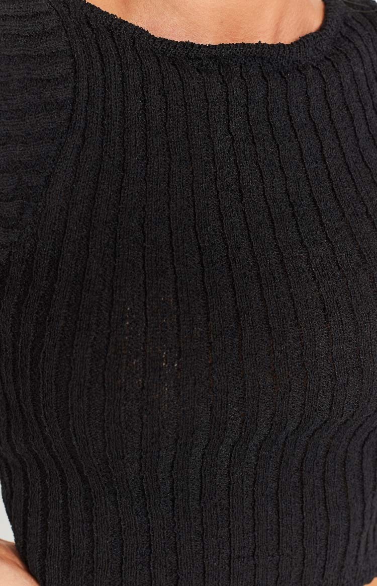 Lucinda Black Knit Top-Vavasi.All Rights Reserved.