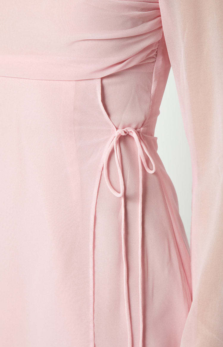 Lucy Baby Pink Long Sleeve Mini Dress-Vavasi.All Rights Reserved.