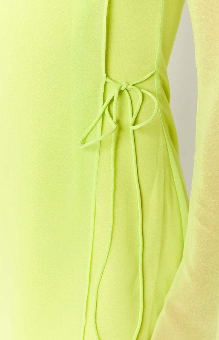 Lucy Lime Long Sleeve Mini Dress-Vavasi.All Rights Reserved.