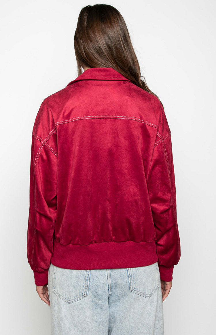 Lui Red Bomber Jacket-Vavasi.All Rights Reserved.
