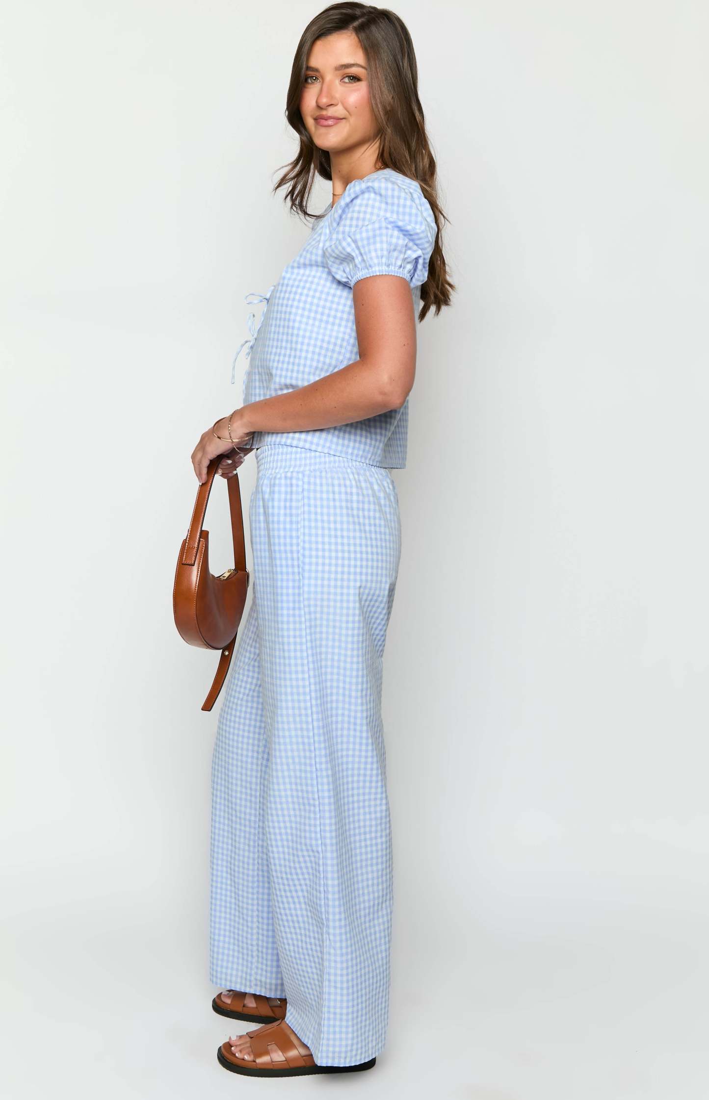 Lunya Blue Gingham Pants-Vavasi.All Rights Reserved.