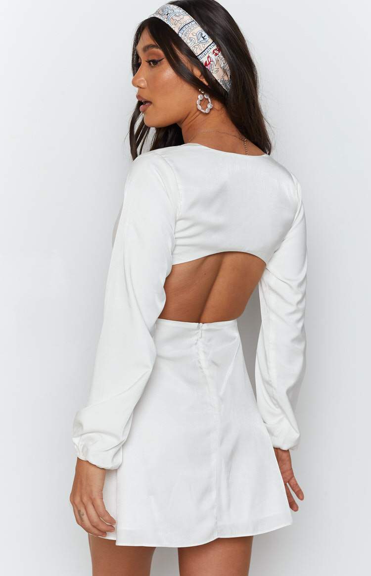 Mars Twist Mini Dress White-Vavasi.All Rights Reserved.