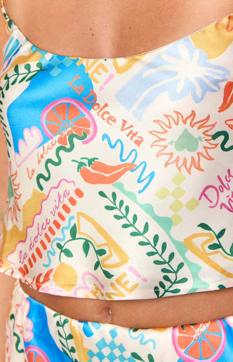Milliana Dolce Print Crop Top-Vavasi.All Rights Reserved.