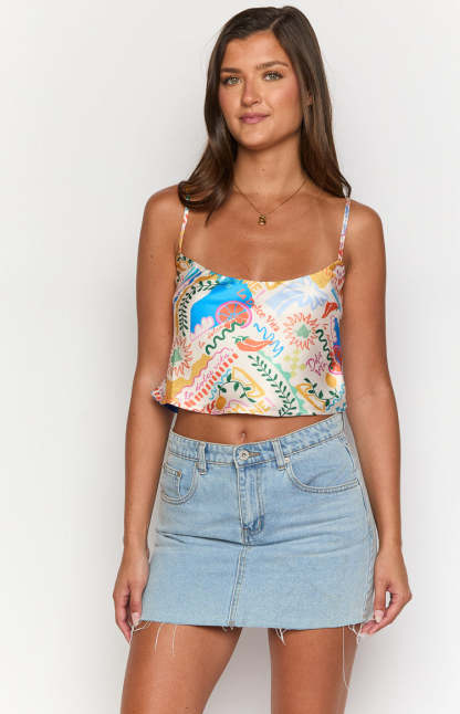 Milliana Dolce Print Crop Top-Vavasi.All Rights Reserved.