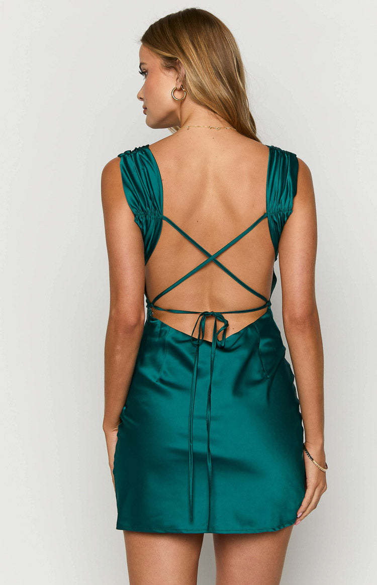 Macayle Emerald Mini Dress-Vavasi.All Rights Reserved.
