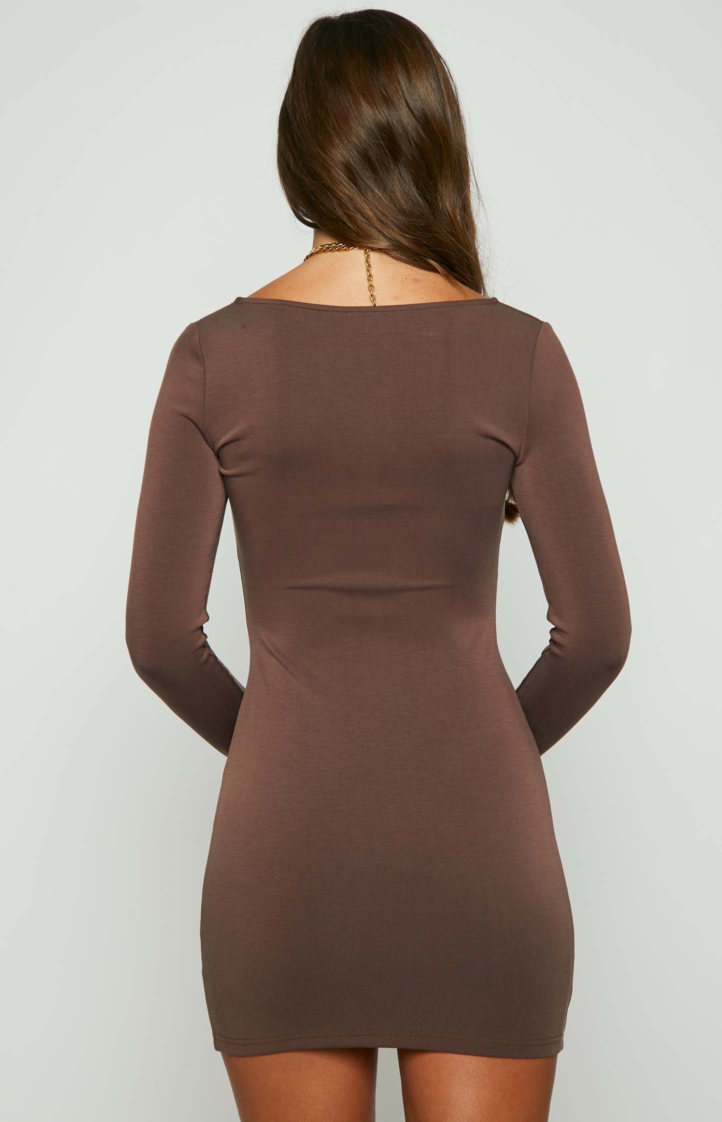 Mackenzie Chocolate Mini Dress-Vavasi.All Rights Reserved.