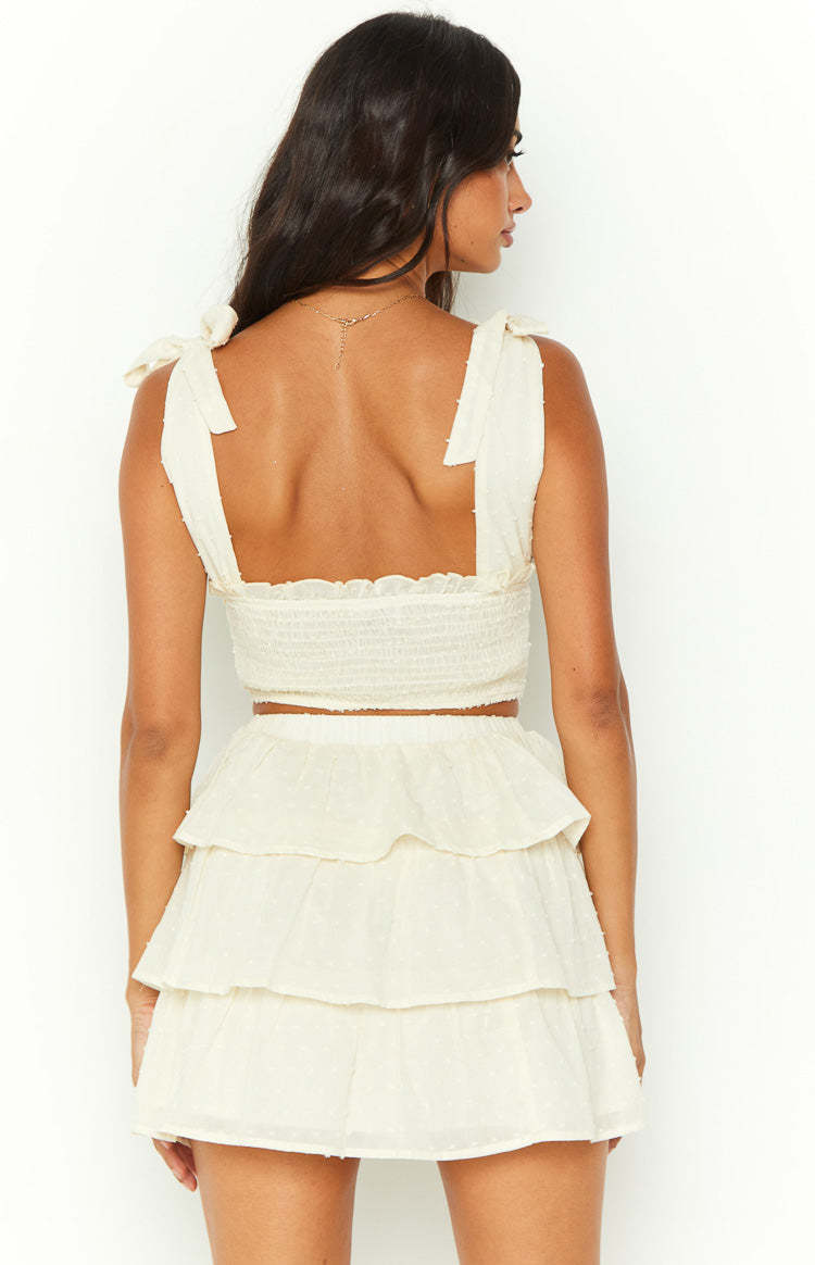 Madelyn Cream Shoulder Tie Top-Vavasi.All Rights Reserved.