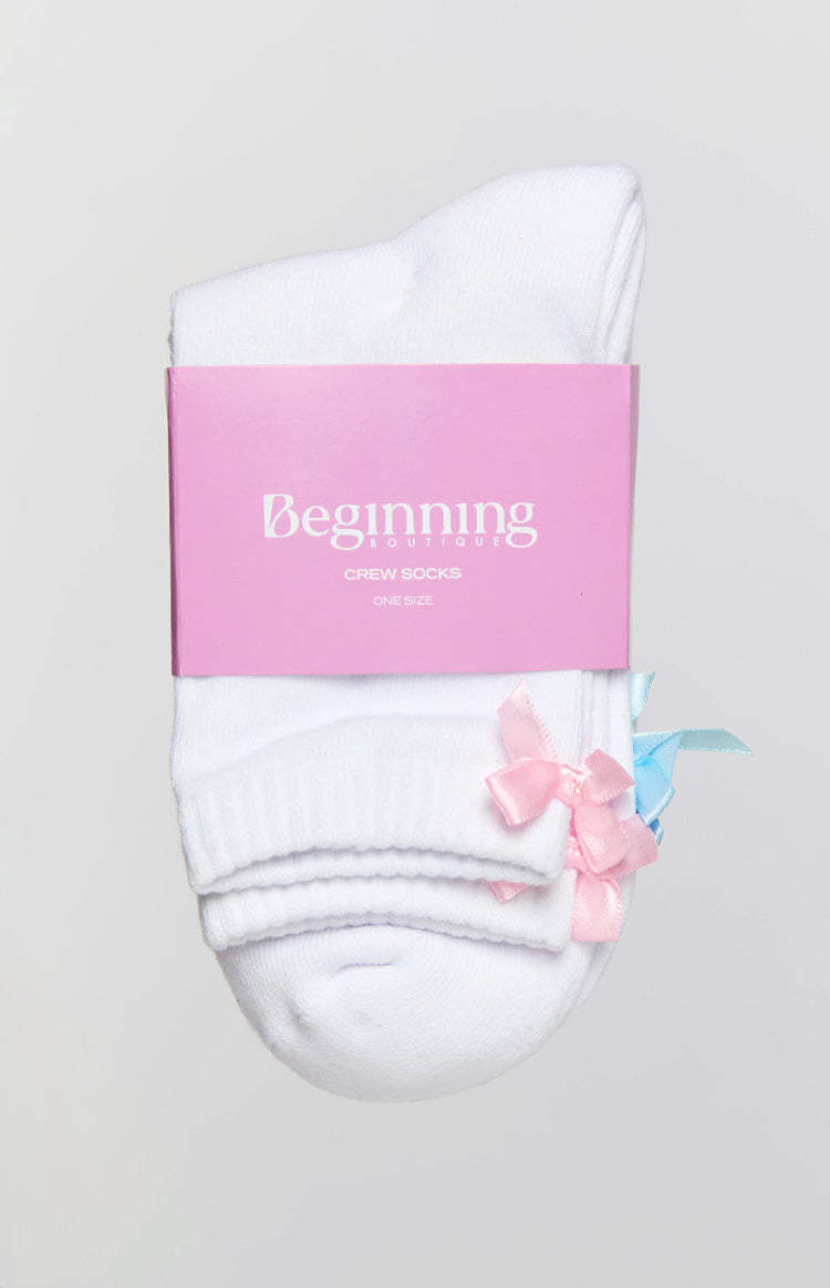 Magnoli White Bow Socks 2 Pack-Vavasi.All Rights Reserved.