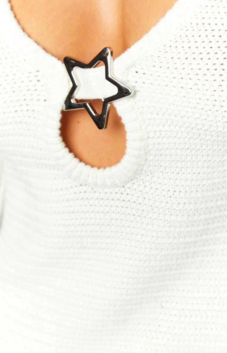 Magnus White Crochet Long Sleeve Mini Dress-Vavasi.All Rights Reserved.