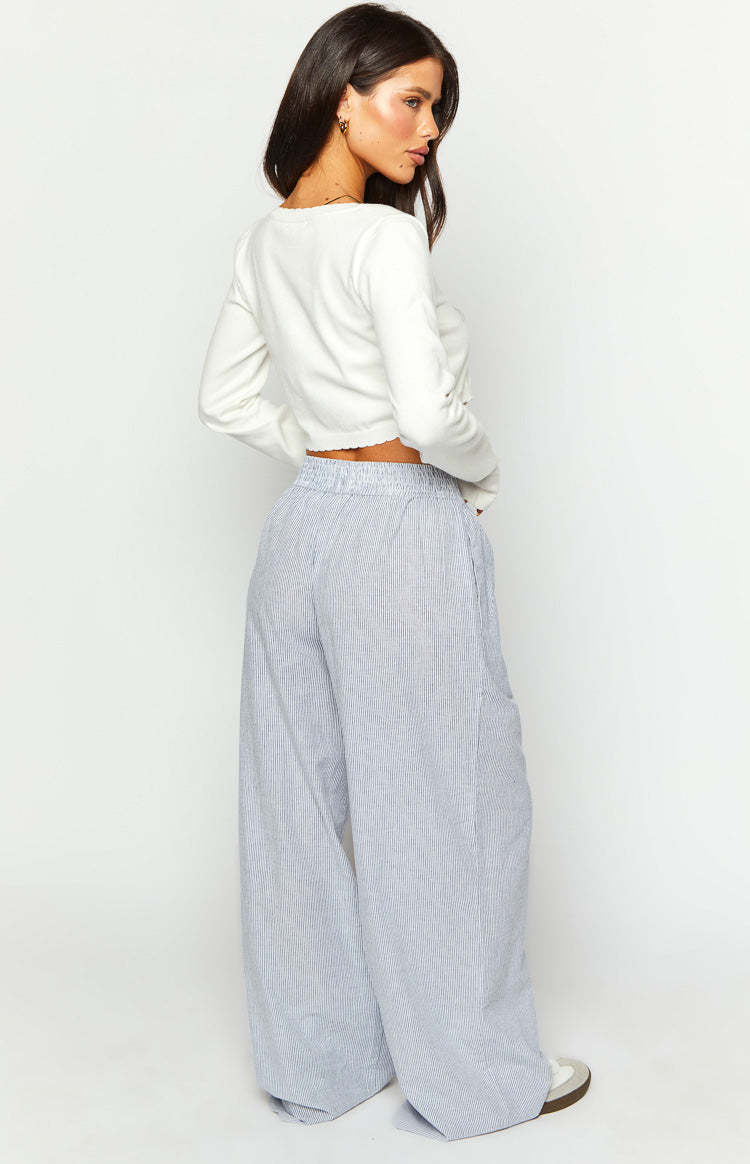 Mahalia Blue Stripe Pants-Vavasi.All Rights Reserved.
