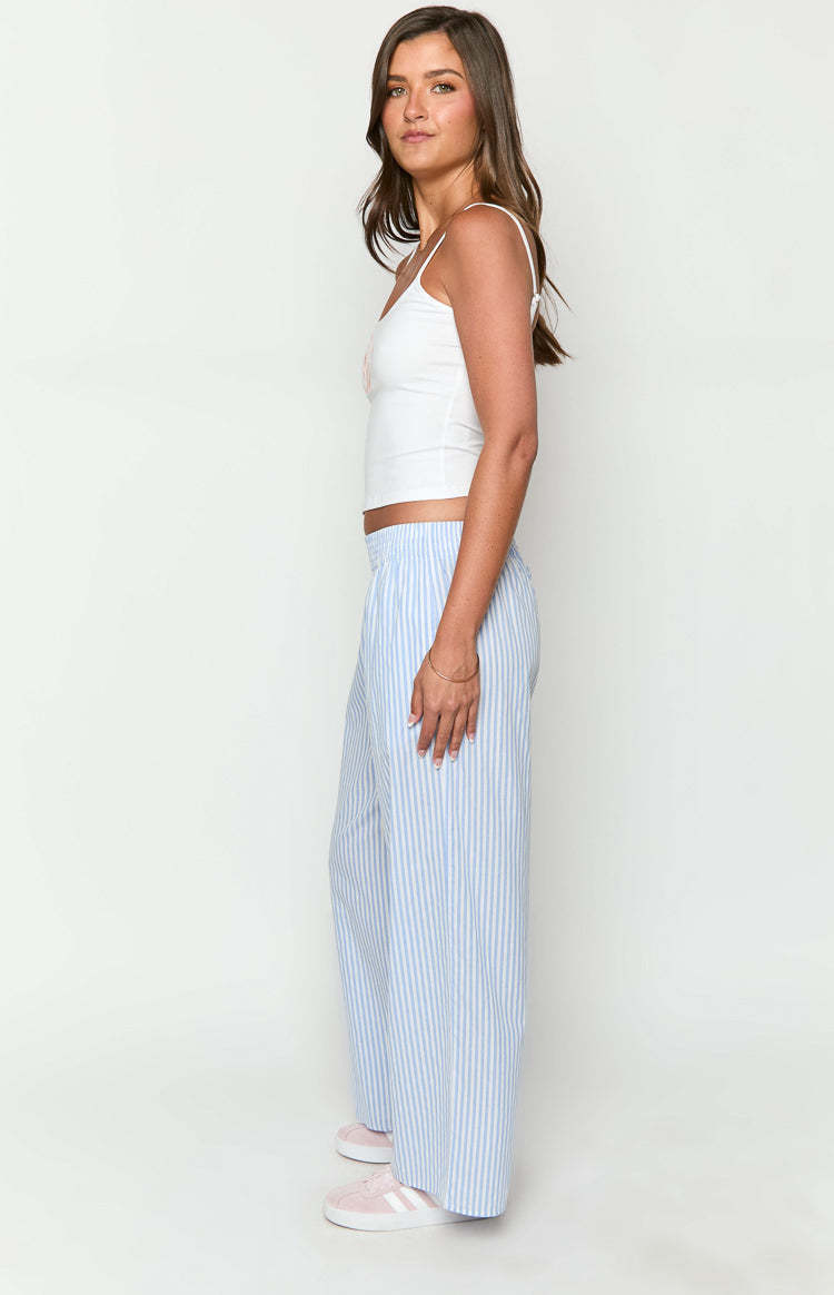 Mahalia Light Blue Stripe Pants-Vavasi.All Rights Reserved.