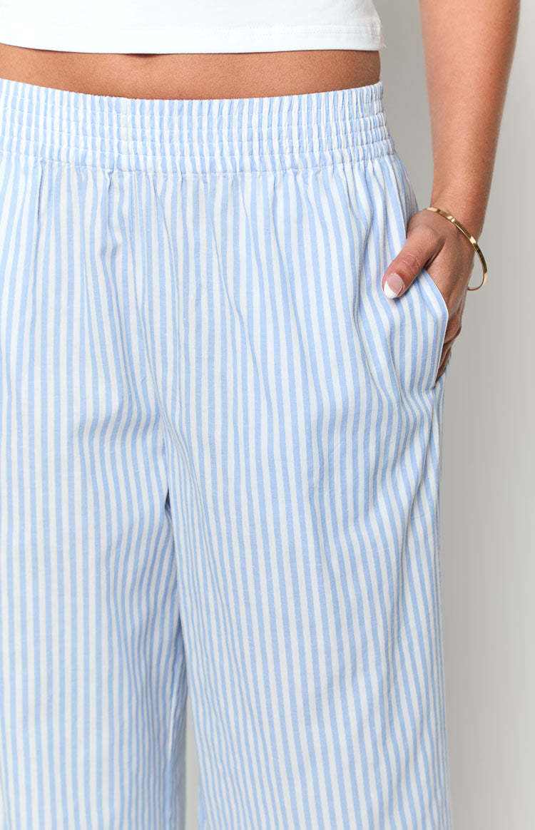 Mahalia Light Blue Stripe Pants-Vavasi.All Rights Reserved.