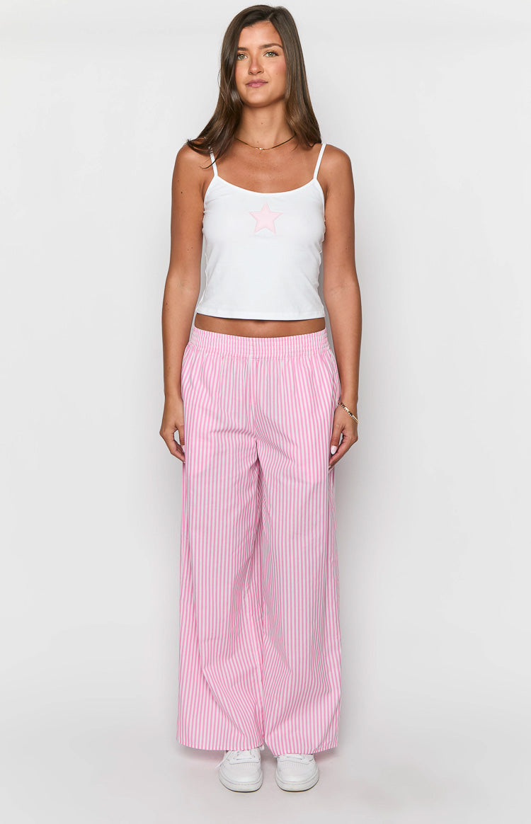 Mahalia Pink Stripe Pants-Vavasi.All Rights Reserved.