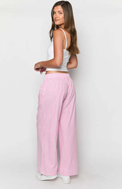 Mahalia Pink Stripe Pants-Vavasi.All Rights Reserved.