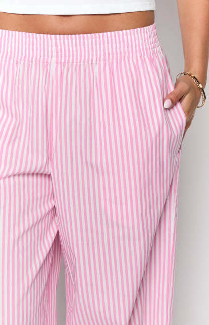 Mahalia Pink Stripe Pants-Vavasi.All Rights Reserved.