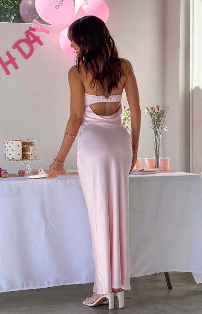 Maiah Light Pink Maxi Dress-Vavasi.All Rights Reserved.