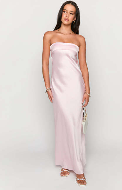 Maiah Light Pink Maxi Dress-Vavasi.All Rights Reserved.