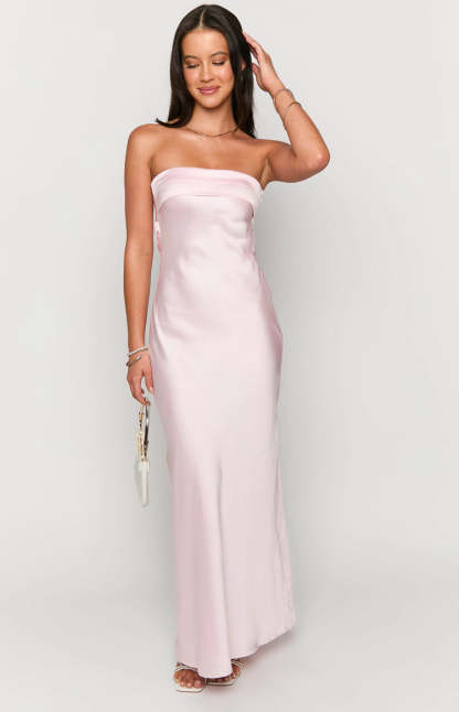 Maiah Light Pink Maxi Dress-Vavasi.All Rights Reserved.
