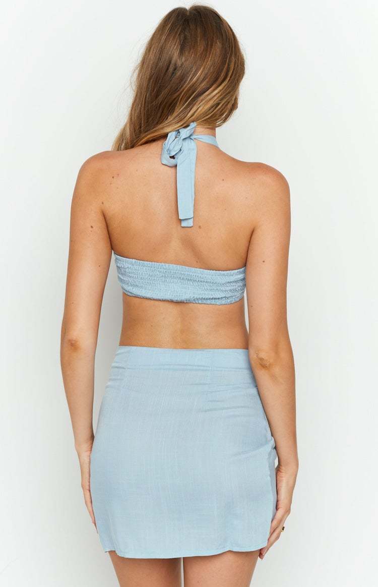 Malaney Blue Mini Skirt-Vavasi.All Rights Reserved.
