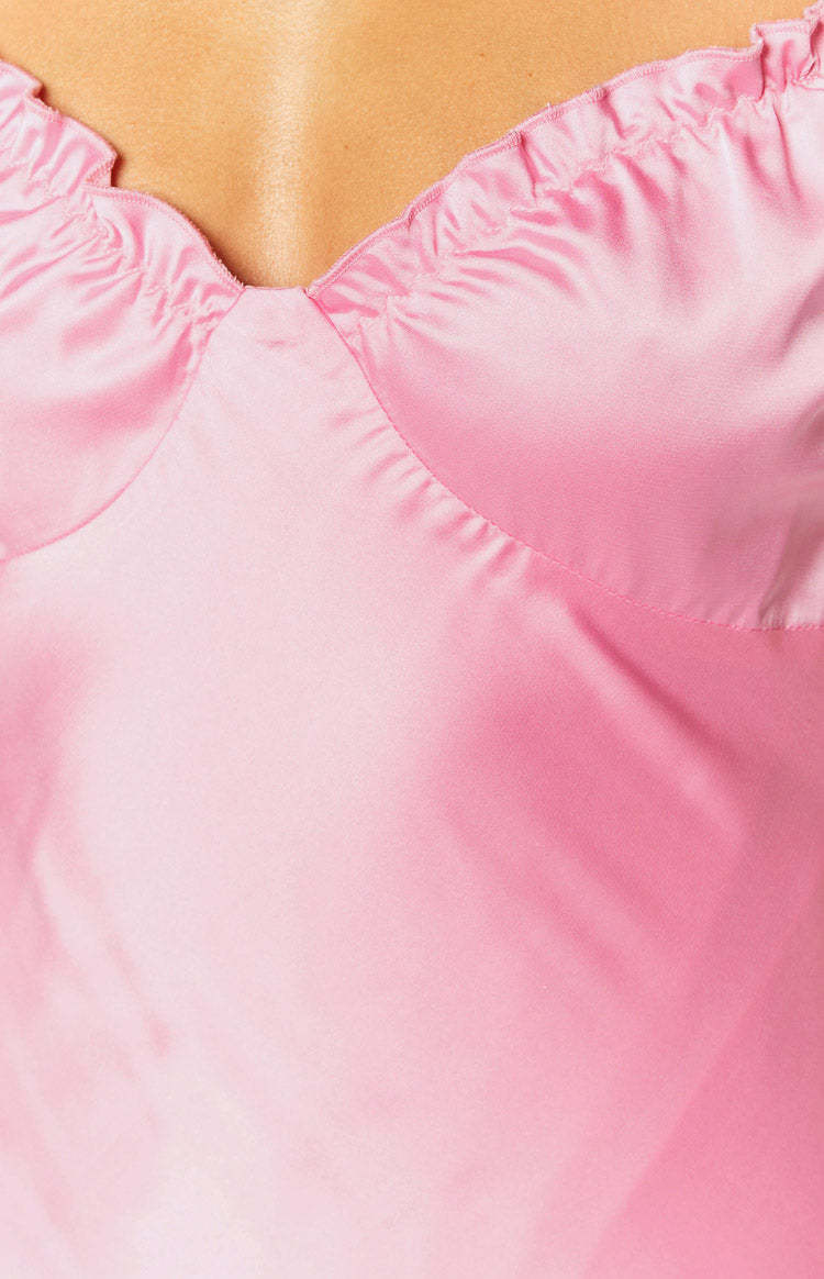 Mallory Pink Satin Maxi Dress-Vavasi.All Rights Reserved.
