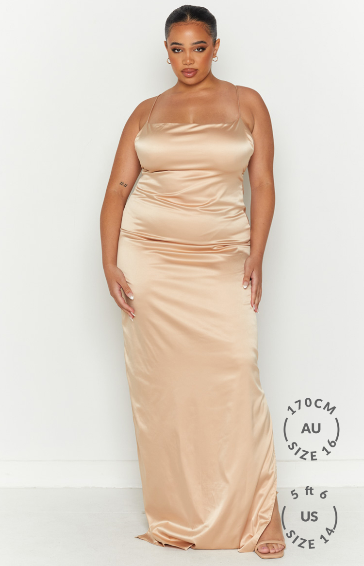 Manhattan Slip Formal Dress Champagne-Vavasi.All Rights Reserved.
