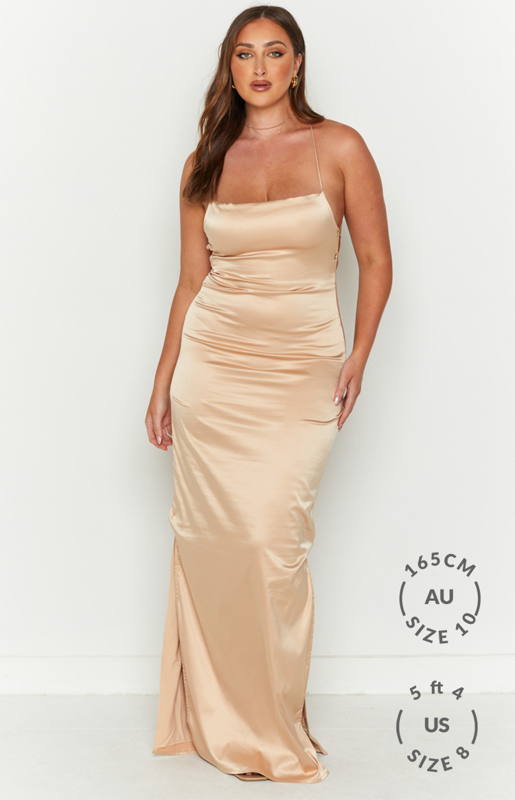 Manhattan Slip Formal Dress Champagne-Vavasi.All Rights Reserved.