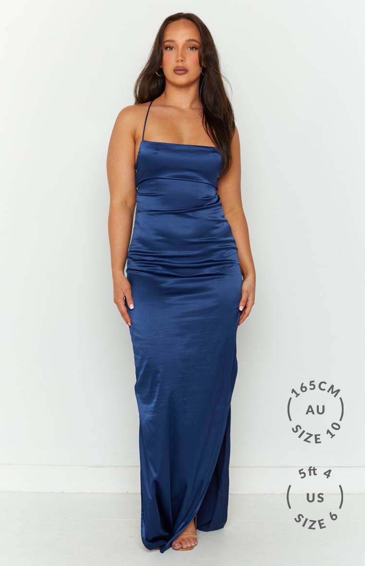 Manhattan Slip Formal Dress Navy-Vavasi.All Rights Reserved.