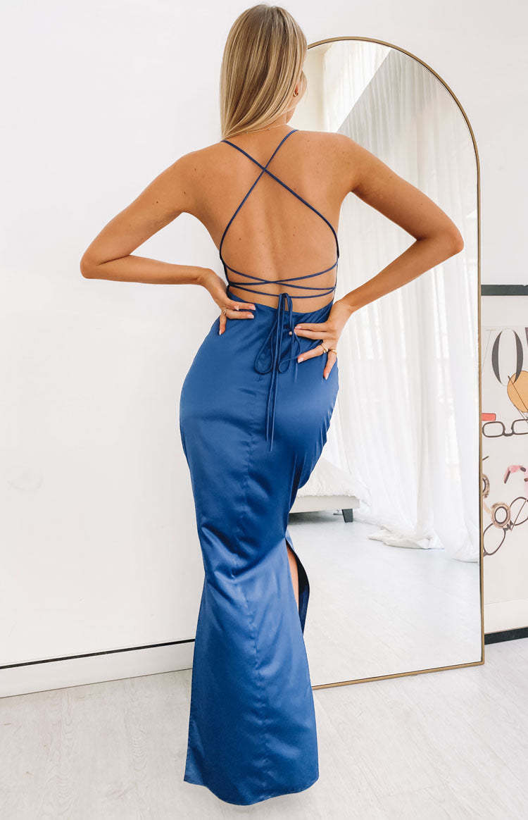Manhattan Slip Formal Dress Navy-Vavasi.All Rights Reserved.