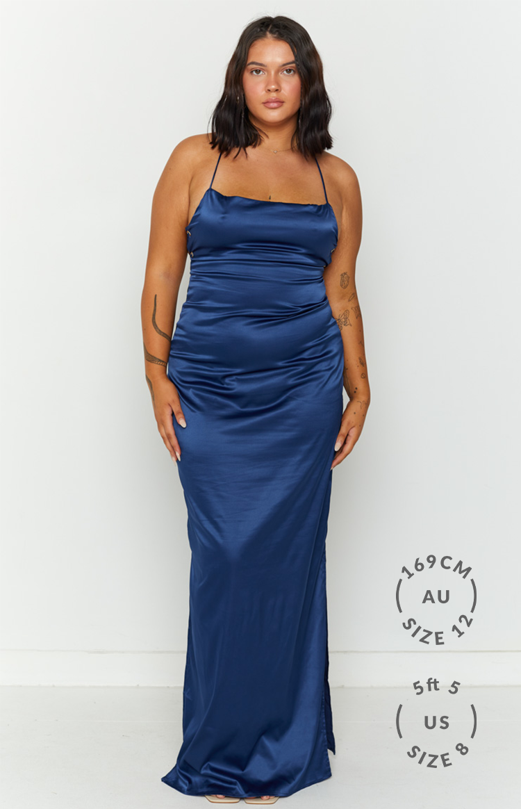 Manhattan Slip Formal Dress Navy-Vavasi.All Rights Reserved.