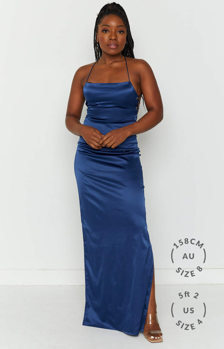 Manhattan Slip Formal Dress Navy-Vavasi.All Rights Reserved.