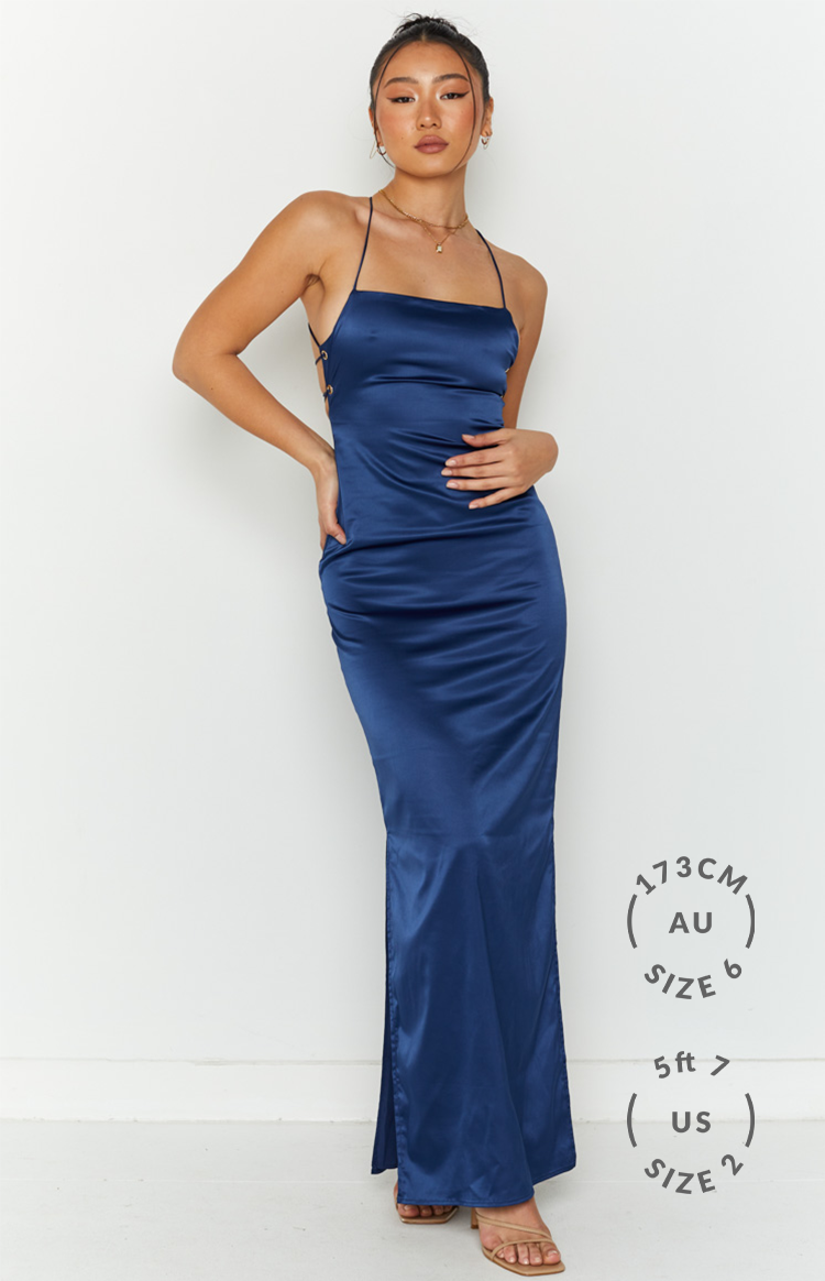 Manhattan Slip Formal Dress Navy-Vavasi.All Rights Reserved.