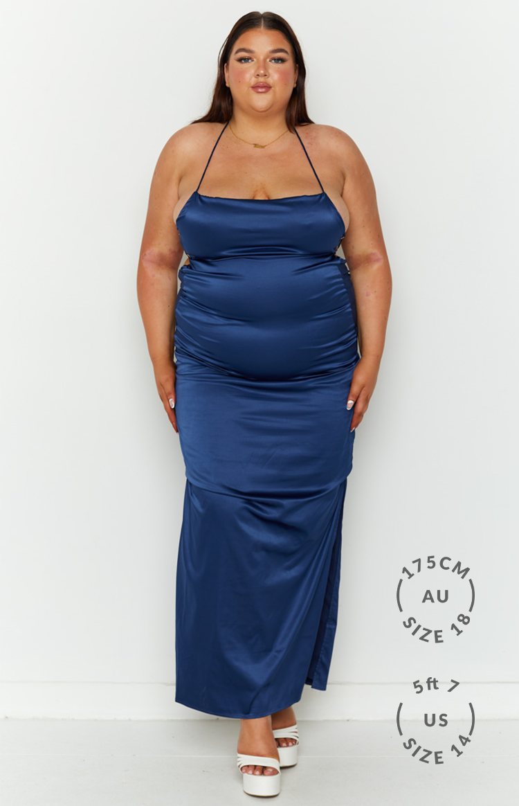 Manhattan Slip Formal Dress Navy-Vavasi.All Rights Reserved.