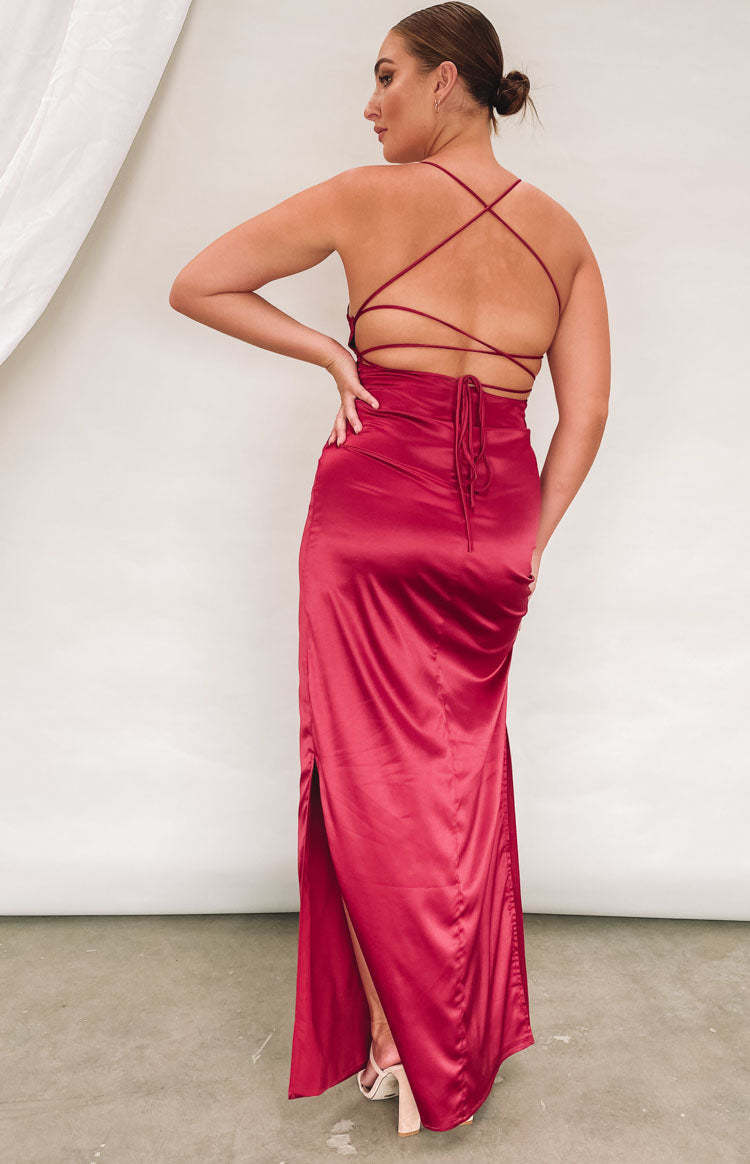 Manhattan Slip Formal Dress Wine-Vavasi.All Rights Reserved.